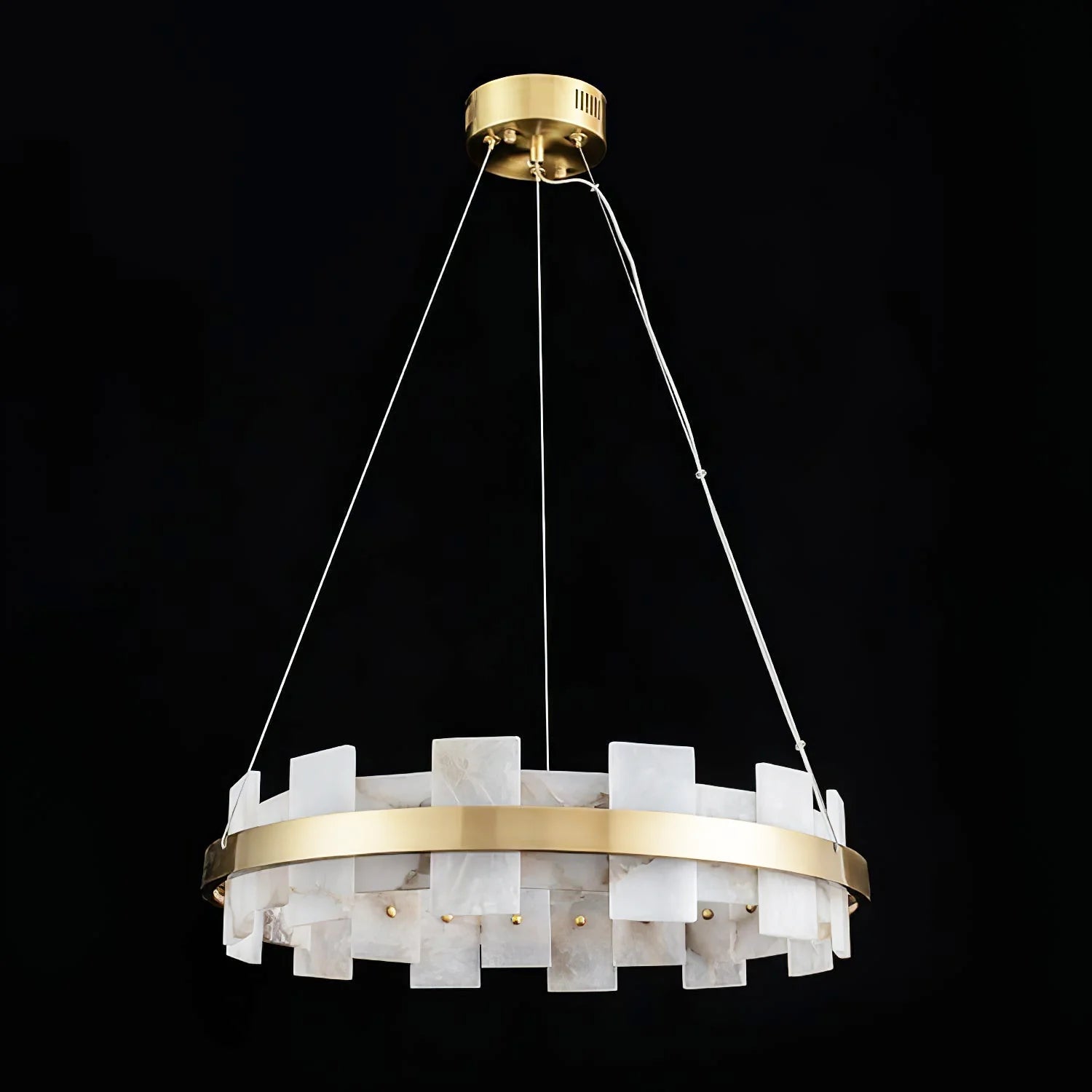 Lennar Visual_Alabaster Luxury Halo Chandelier