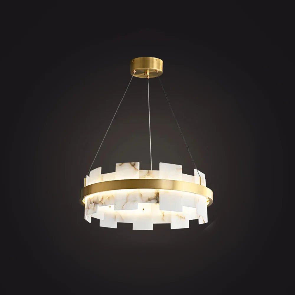 Lennar Visual_Alabaster Luxury Halo Chandelier