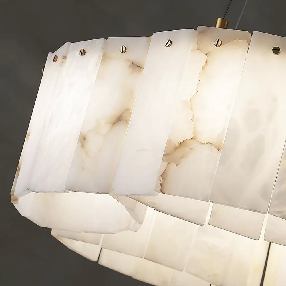 Lennar Visual_Alabaster Modern Brass Ceiling Lamp