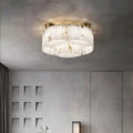 Lennar Visual_Alabaster Modern Brass Ceiling Lamp