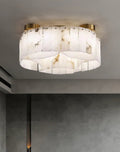 Lennar Visual_Alabaster Modern Brass Ceiling Lamp