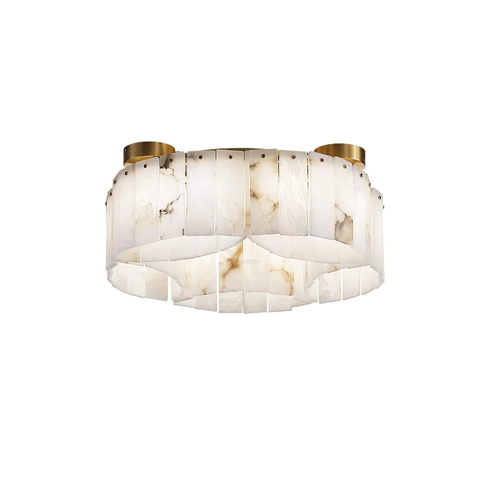 Lennar Visual_Alabaster Modern Brass Ceiling Lamp