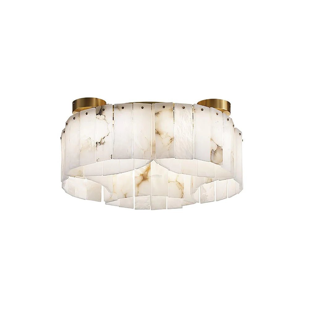 Lennar Visual_Alabaster Modern Brass Ceiling Lamp