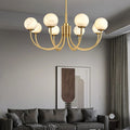 Lennar Visual_Alabaster Modern Brass Chandelier