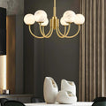 Lennar Visual_Alabaster Modern Brass Chandelier