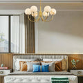 Lennar Visual_Alabaster Modern Brass Chandelier