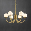 Lennar Visual_Alabaster Modern Brass Chandelier