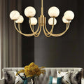 Lennar Visual_Alabaster Modern Brass Chandelier