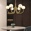 Lennar Visual_Alabaster Modern Brass Chandelier