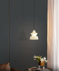 Lennar Visual_Alabaster Modern Hat Shape Pendant Light