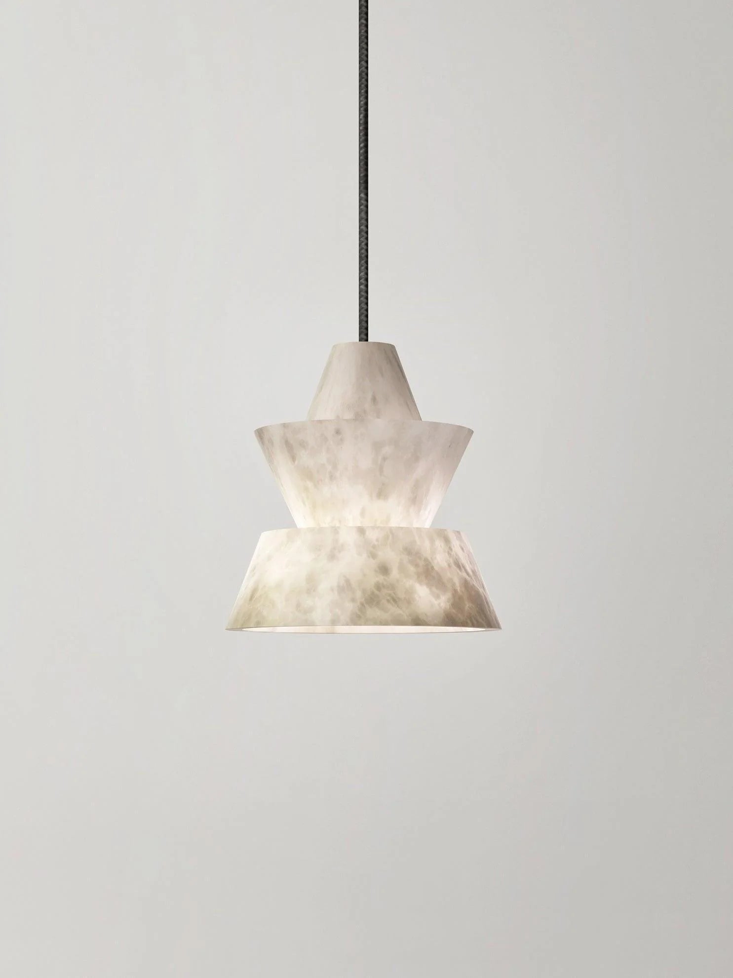 Lennar Visual_Alabaster Modern Hat Shape Pendant Light