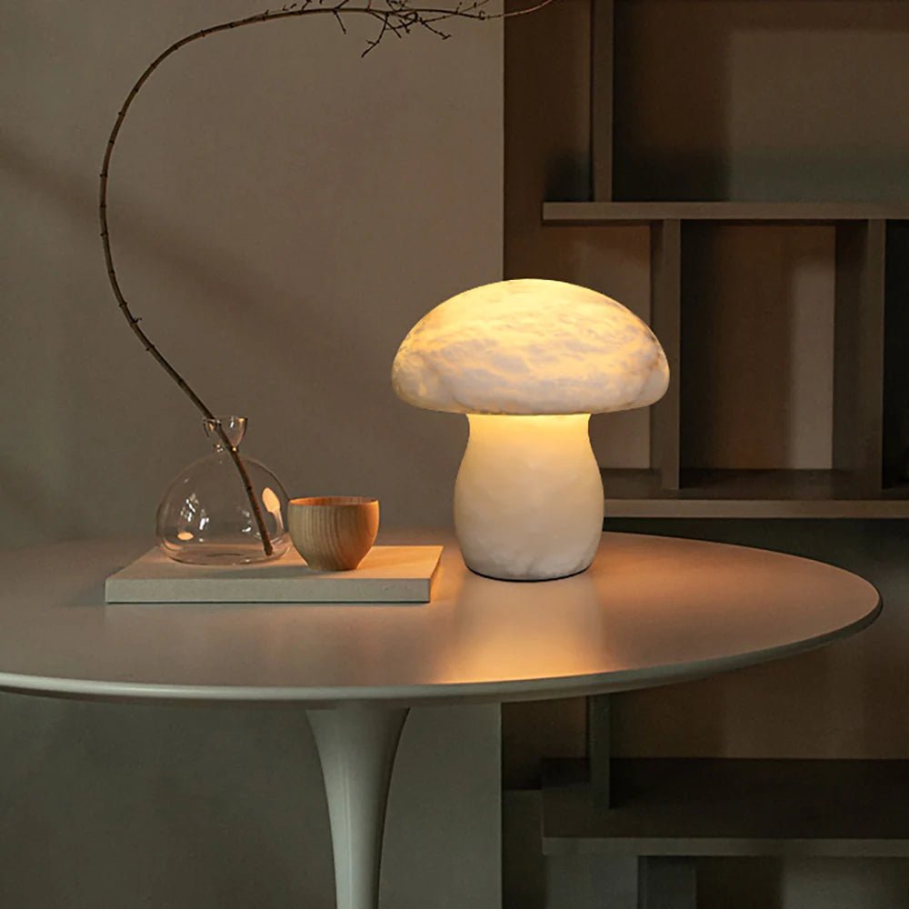 Lennar Visual_Alabaster Modern Mushroom Table Lamp