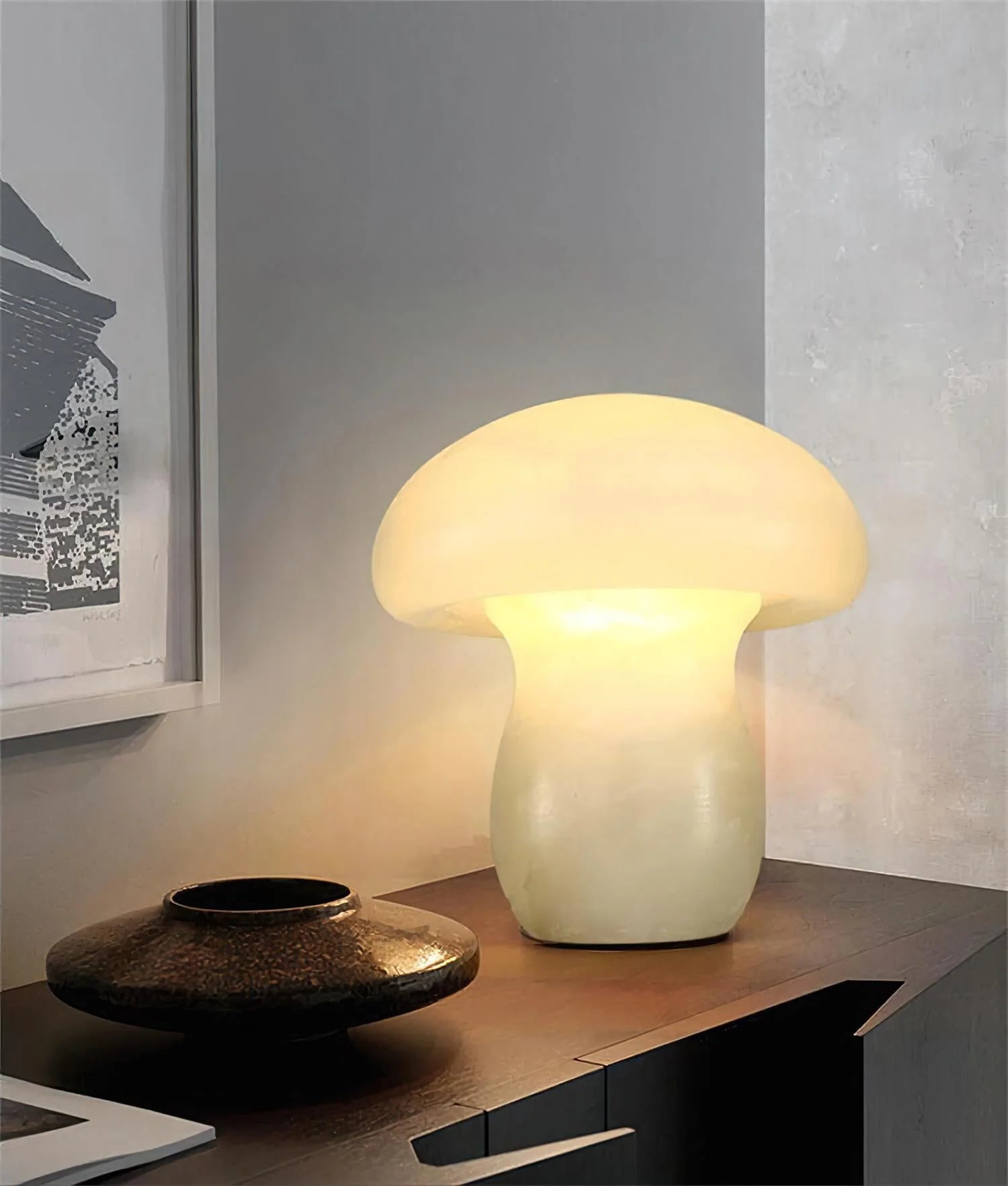 Lennar Visual_Alabaster Modern Mushroom Table Lamp