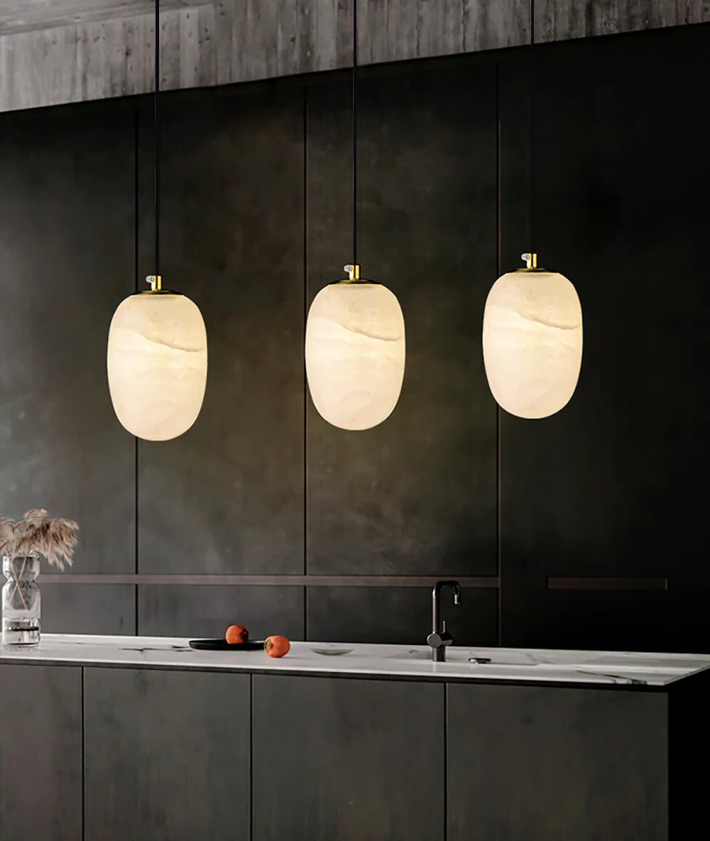 Lennar Visual_Alabaster Modern Pebble Pendant Lamp