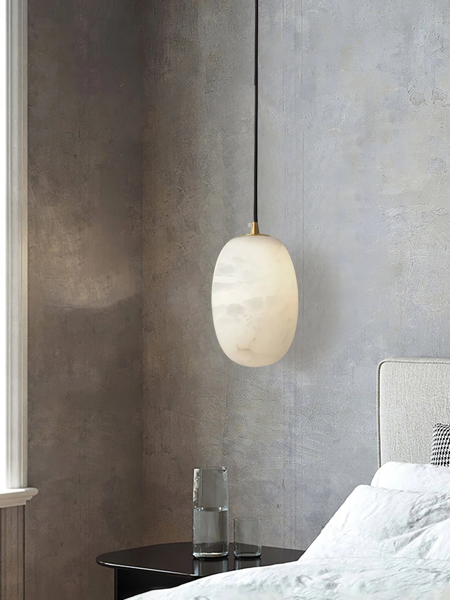 Lennar Visual_Alabaster Modern Pebble Pendant Lamp