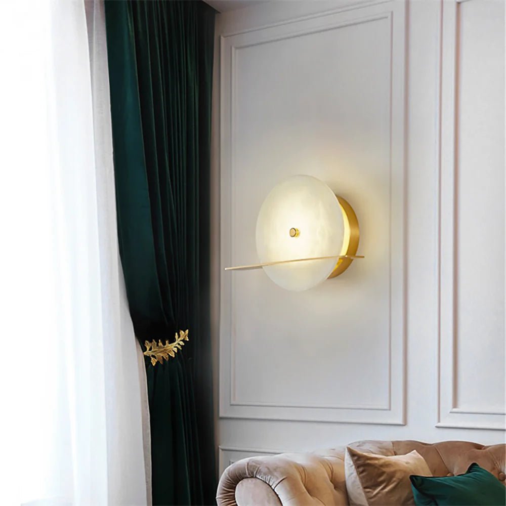 Lennar Visual_Alabaster Modern Round Wall Sconce