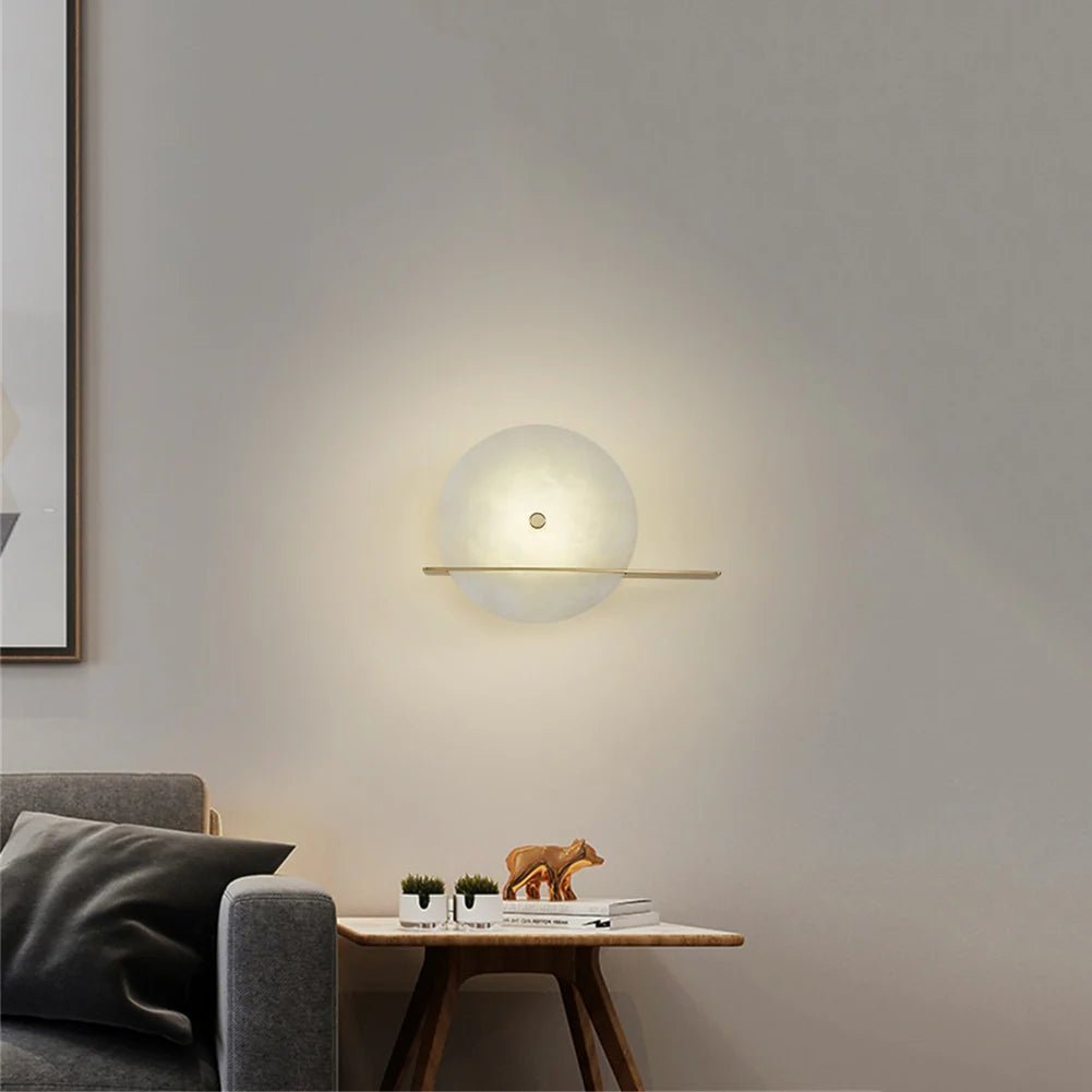 Lennar Visual_Alabaster Modern Round Wall Sconce