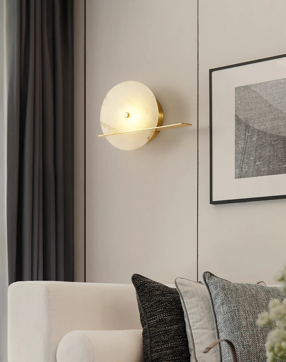 Lennar Visual_Alabaster Modern Round Wall Sconce