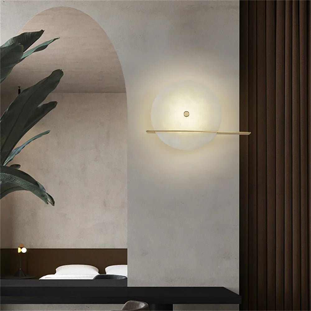 Lennar Visual_Alabaster Modern Round Wall Sconce