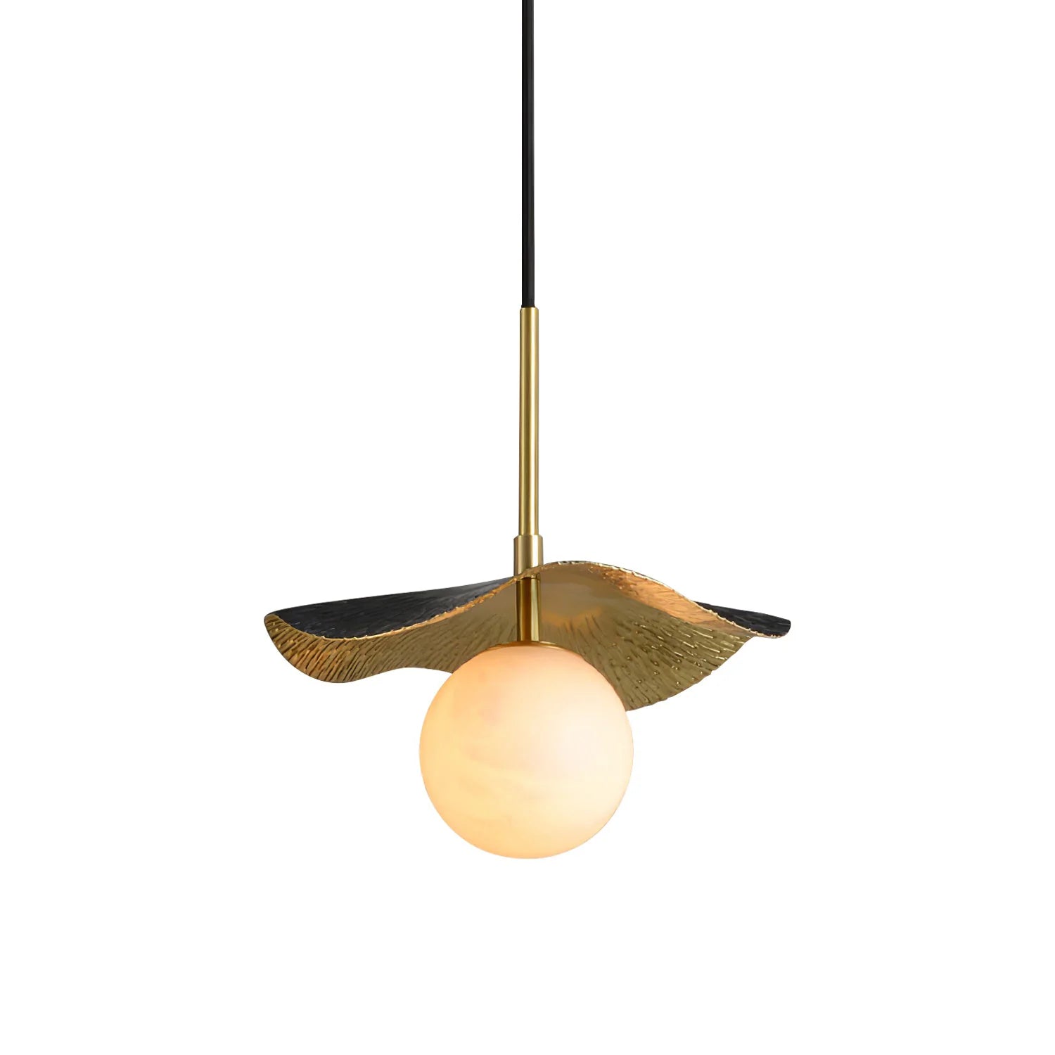 Lennar Visual_Alabaster Montera Brass Pendant Light