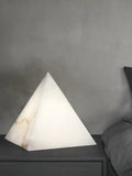 Lennar Visual_Alabaster Pyramid Table Lamp