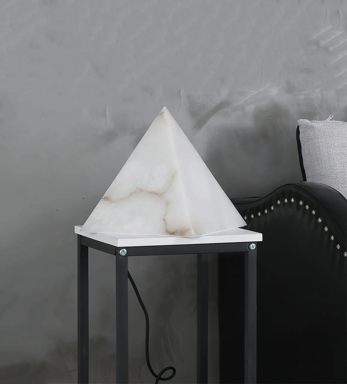 Lennar Visual_Alabaster Pyramid Table Lamp