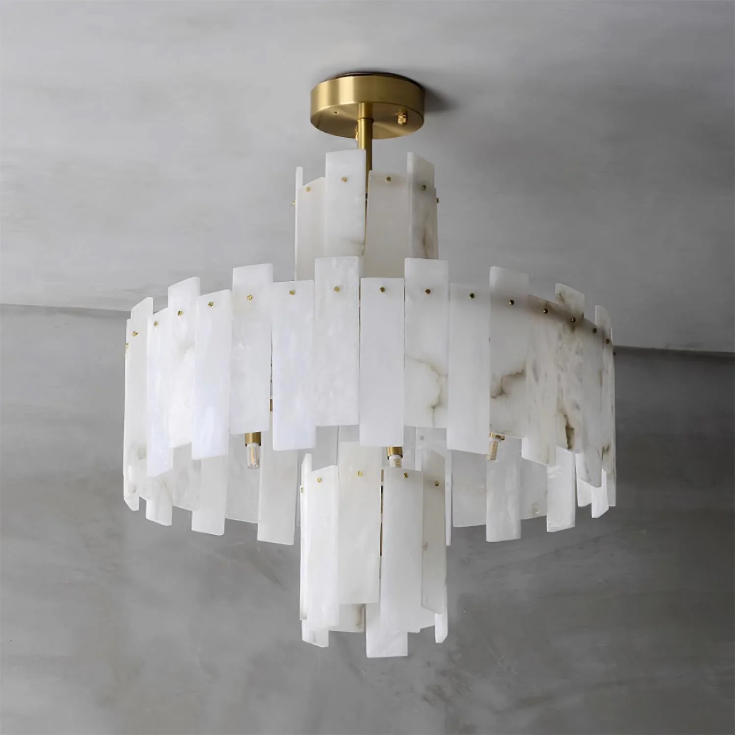 Lennar Visual_Alabaster Regina Modern Round Chandelier