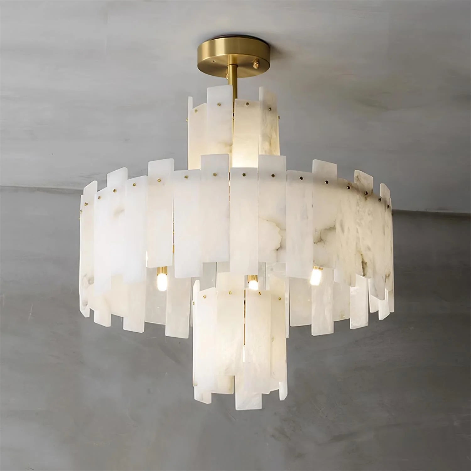 Lennar Visual_Alabaster Regina Modern Round Chandelier