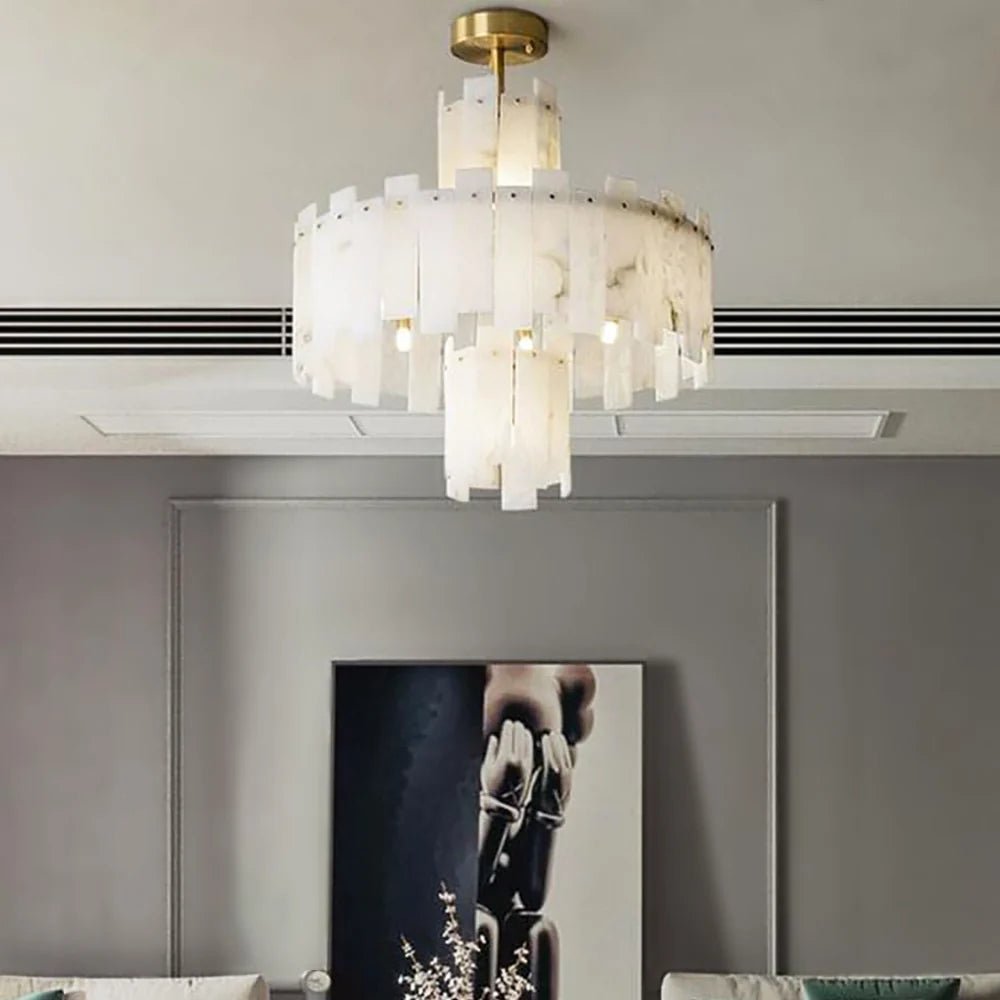 Lennar Visual_Alabaster Regina Modern Round Chandelier