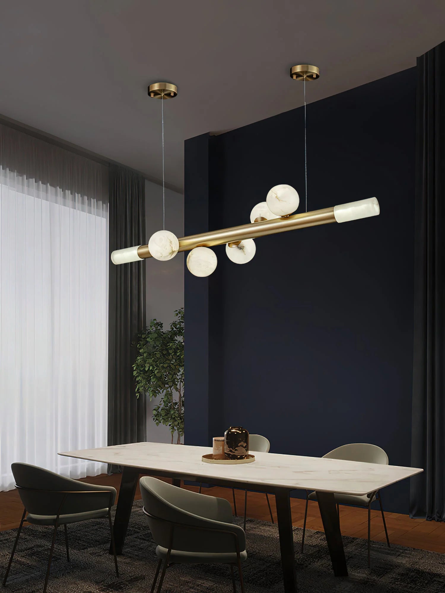 Lennar Visual_Alabaster RoMi Carrara Pendant Light