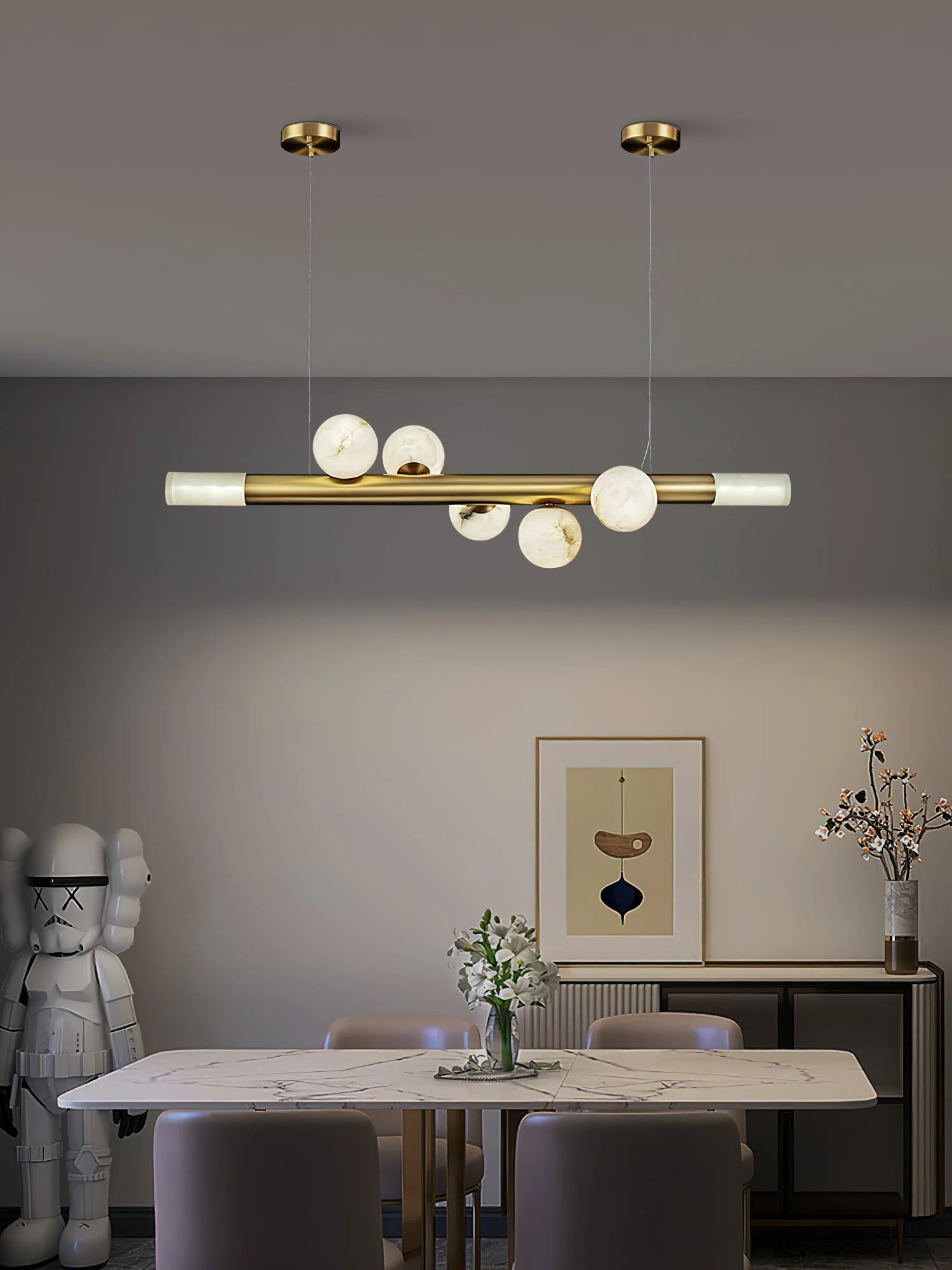 Lennar Visual_Alabaster RoMi Carrara Pendant Light