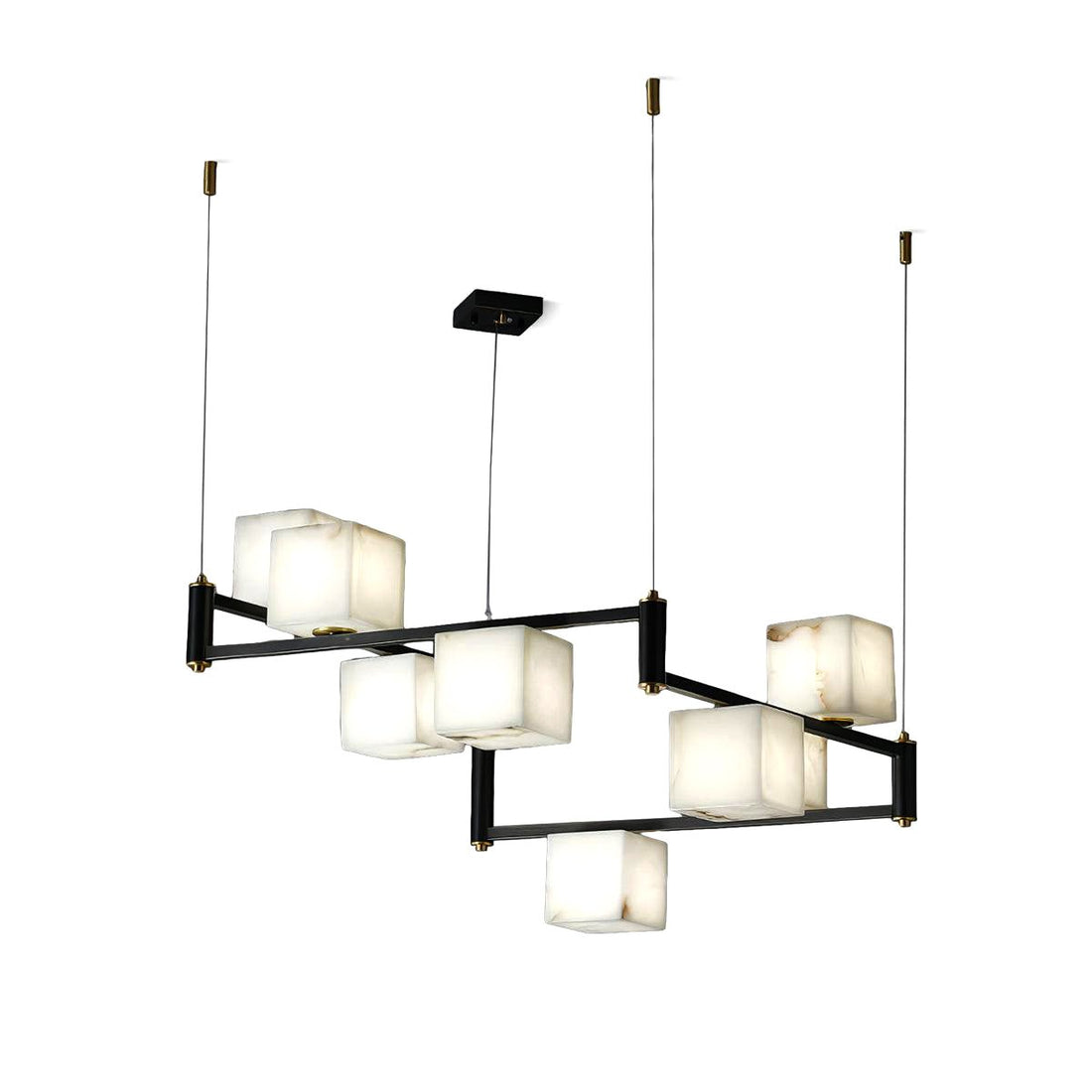 Lennar Visual_Alabaster Square Box Chandelier