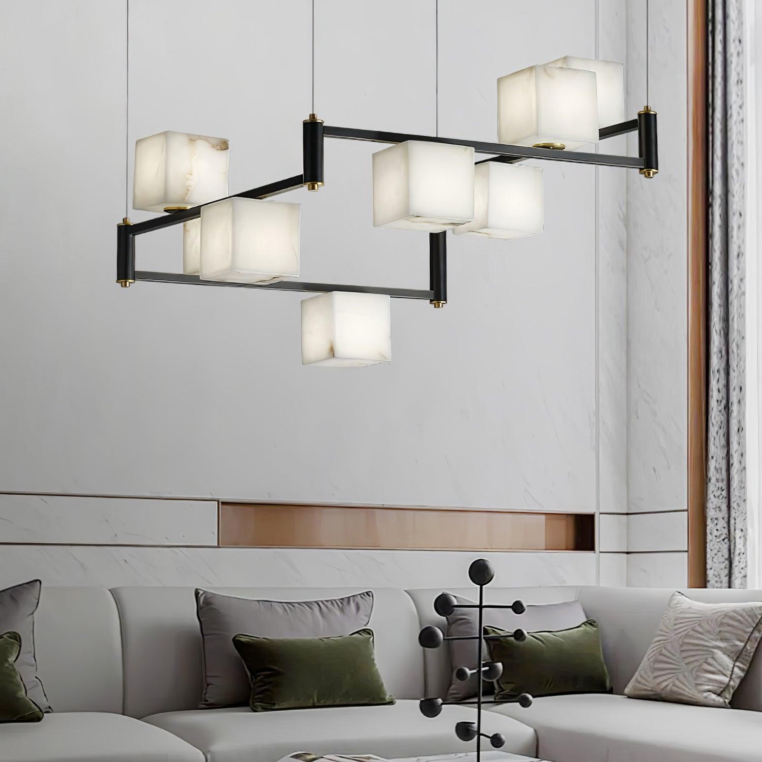 Lennar Visual_Alabaster Square Box Chandelier