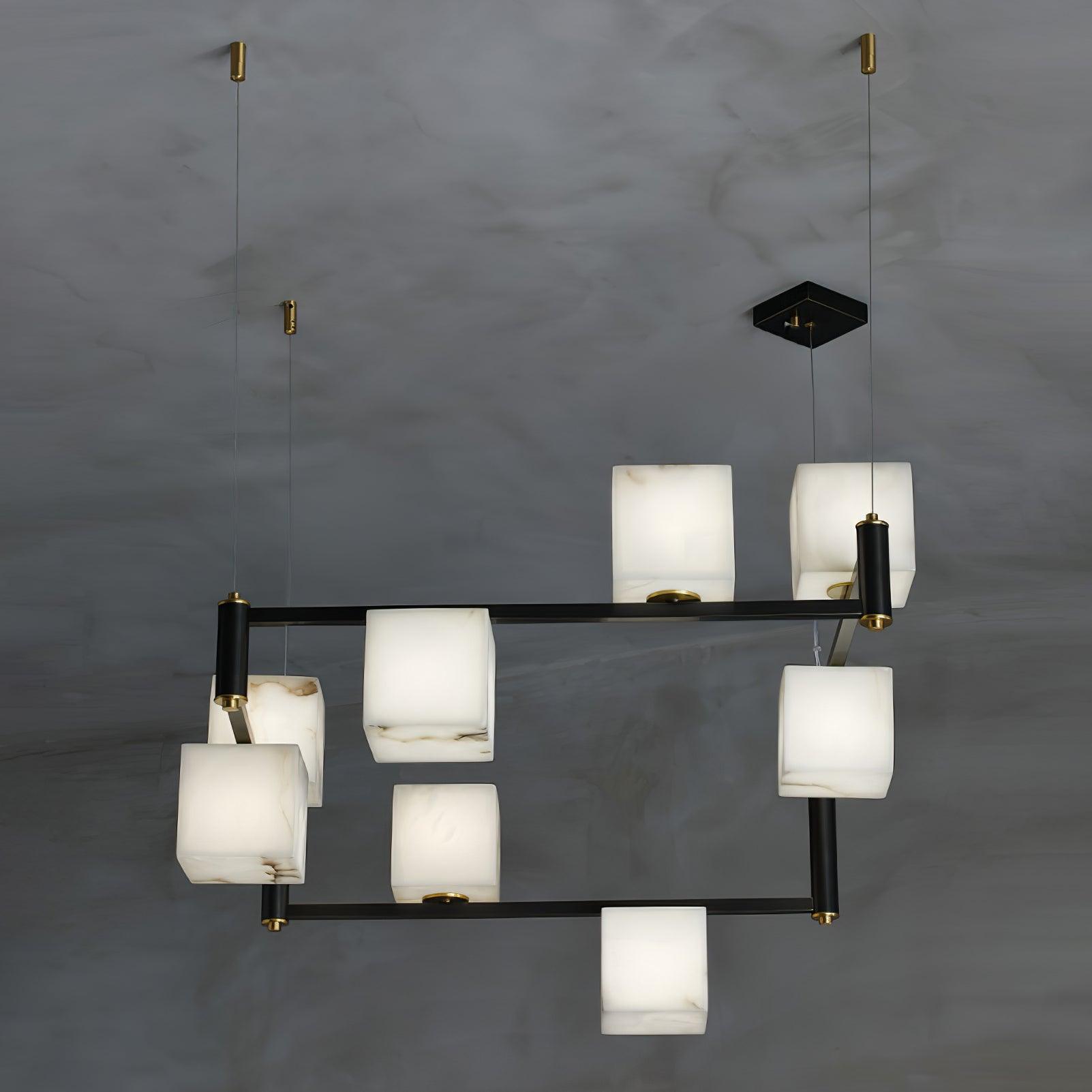 Lennar Visual_Alabaster Square Box Chandelier