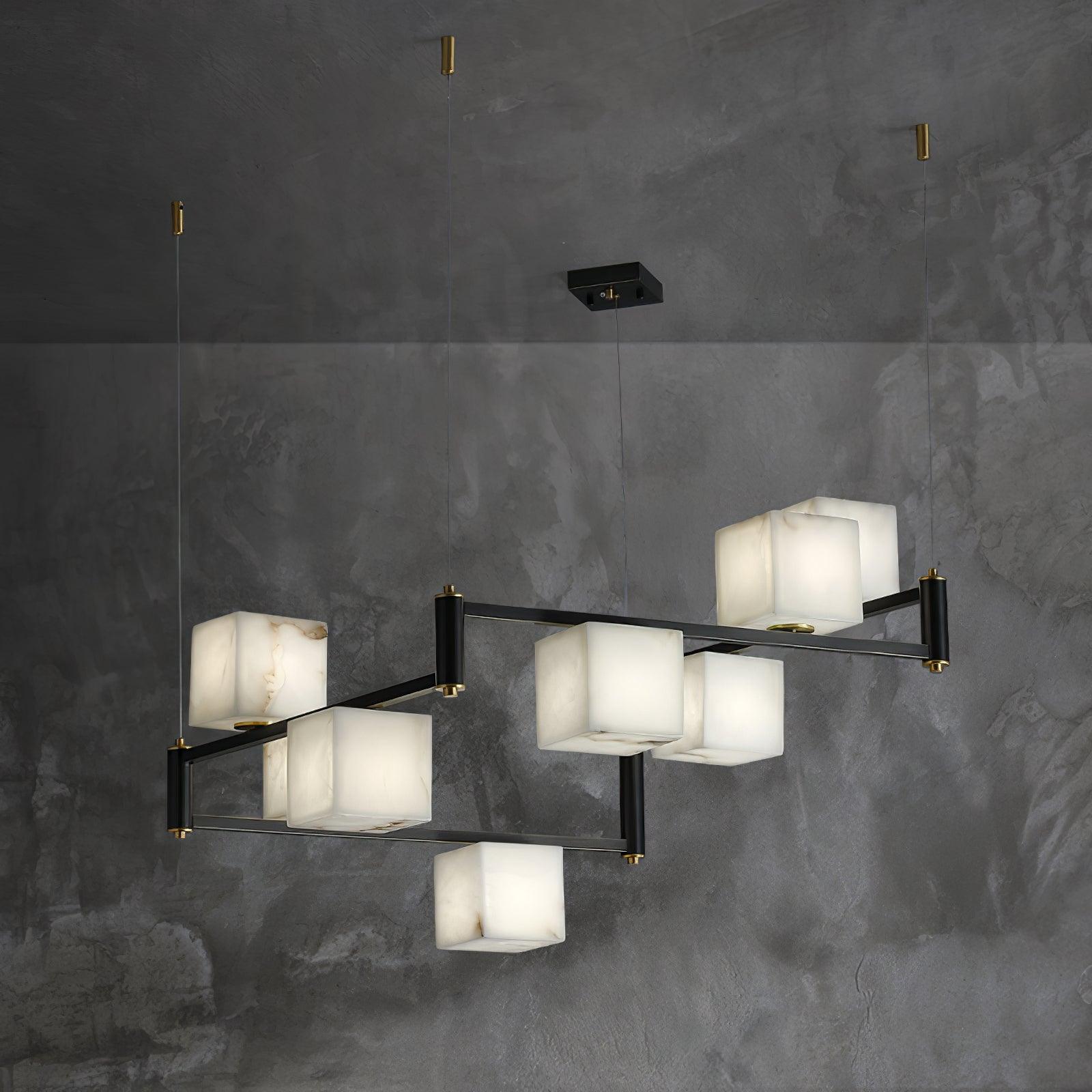 Lennar Visual_Alabaster Square Box Chandelier