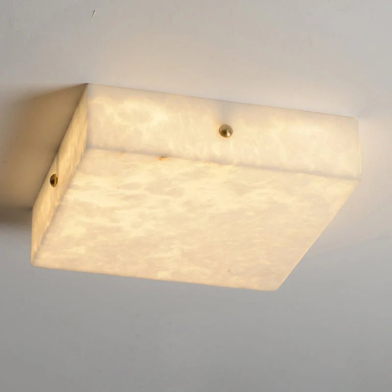 Lennar Visual_Alabaster Square Flushmount Ceiling Light