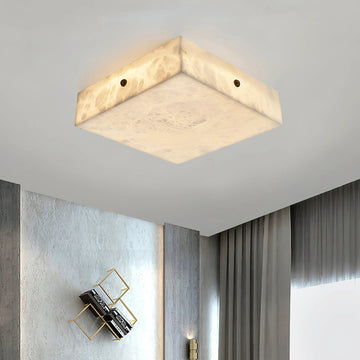 Lennar Visual_Alabaster Square Flushmount Ceiling Light