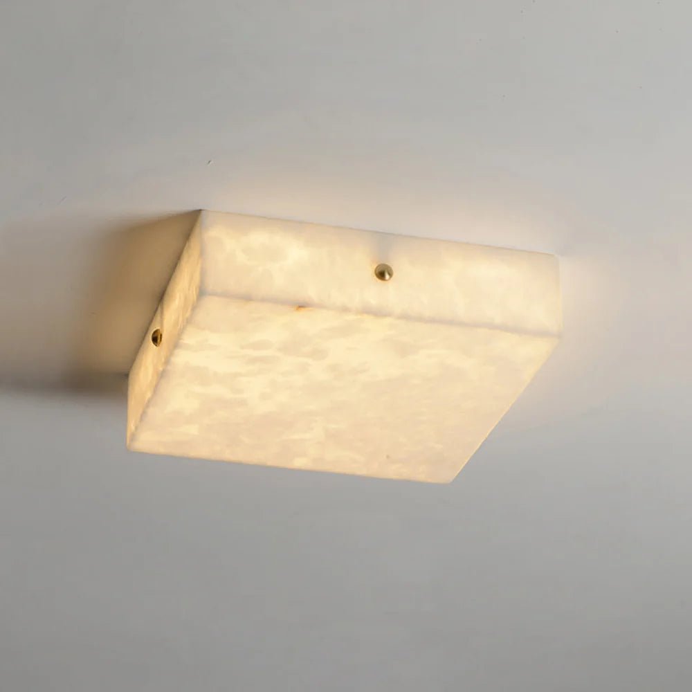 Lennar Visual_Alabaster Square Flushmount Ceiling Light