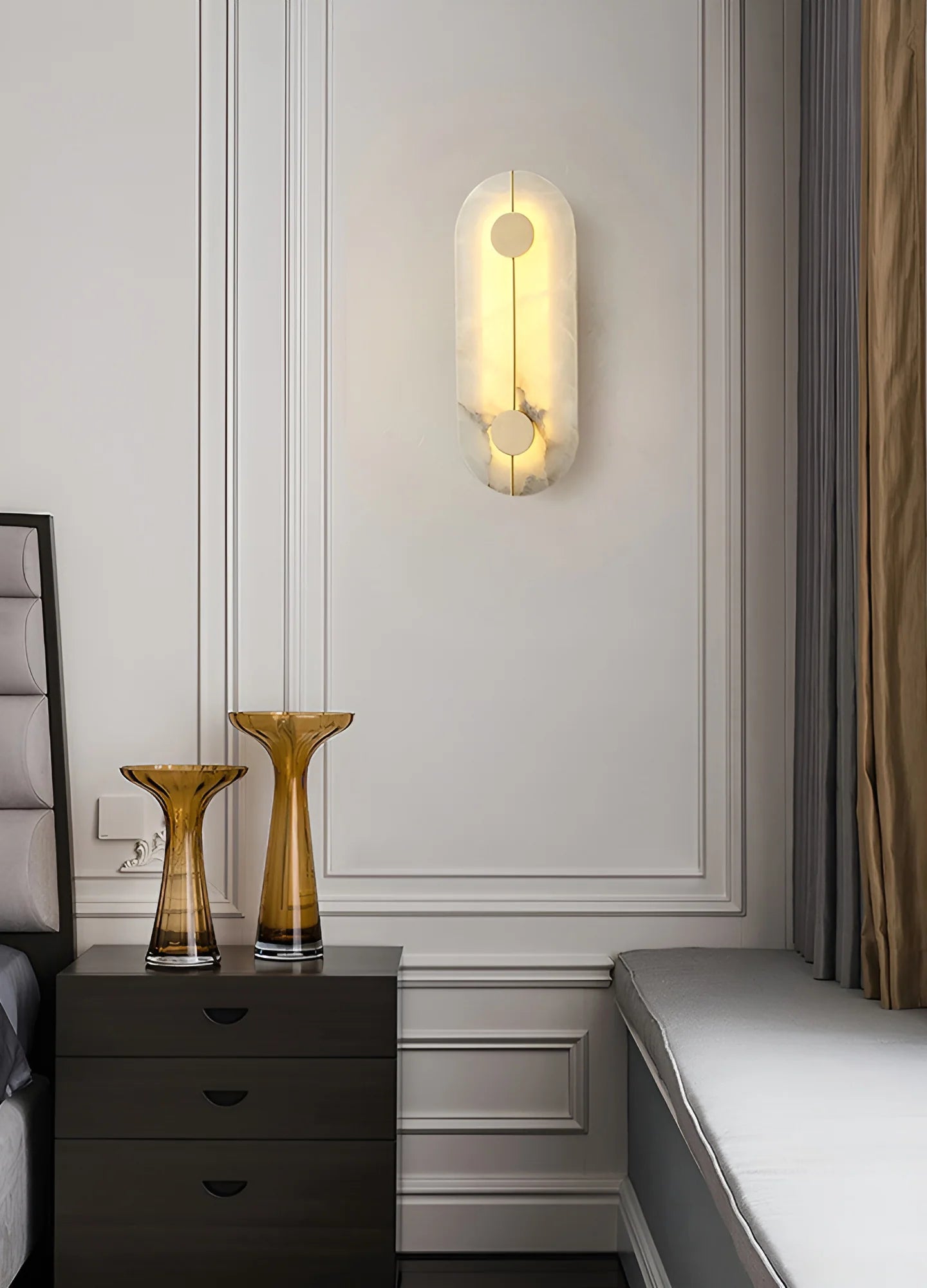 Lennar Visual_Artistic Brass Alabaster Wall Lamp