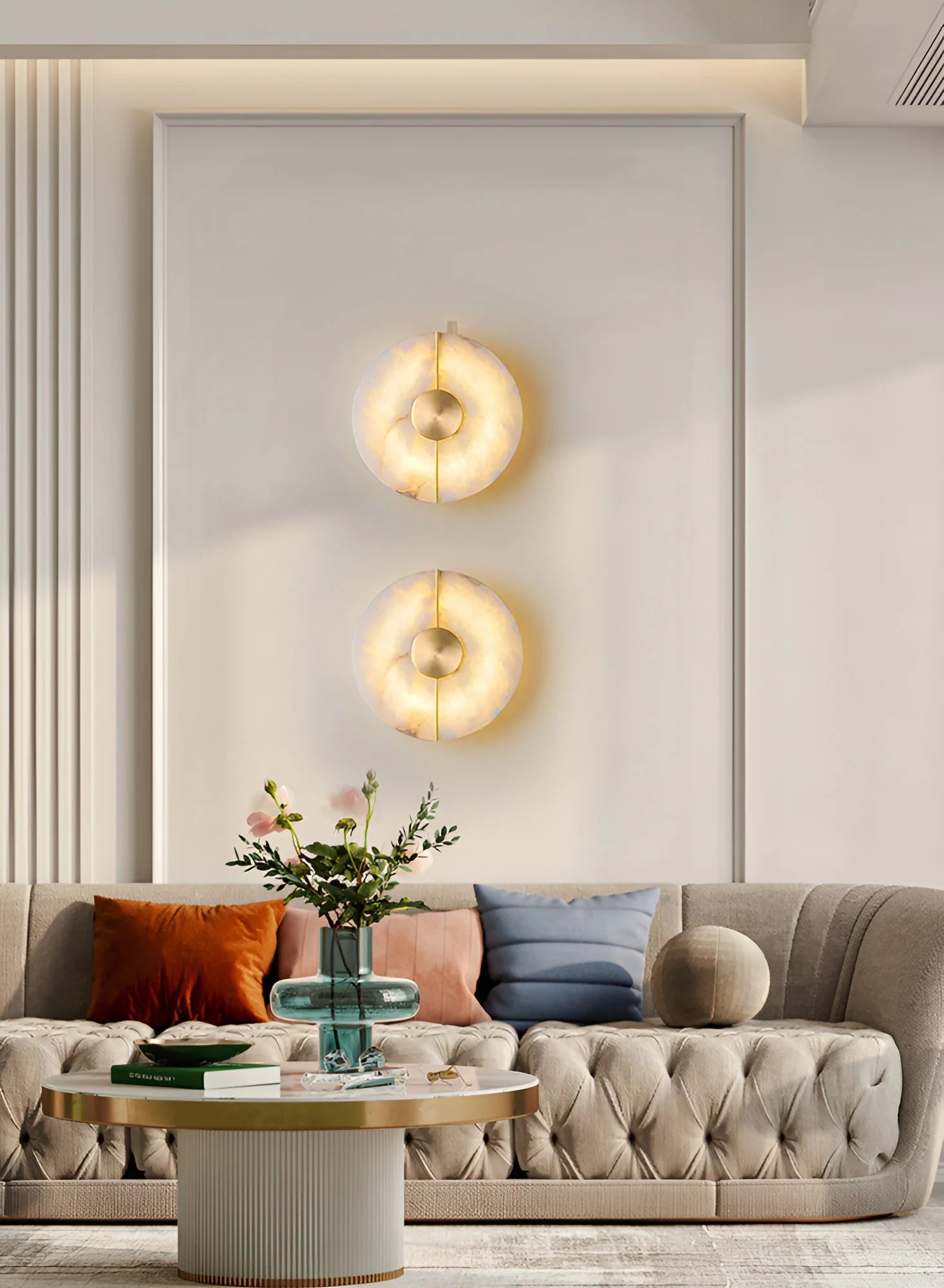 Lennar Visual_Artistic Brass Alabaster Wall Lamp