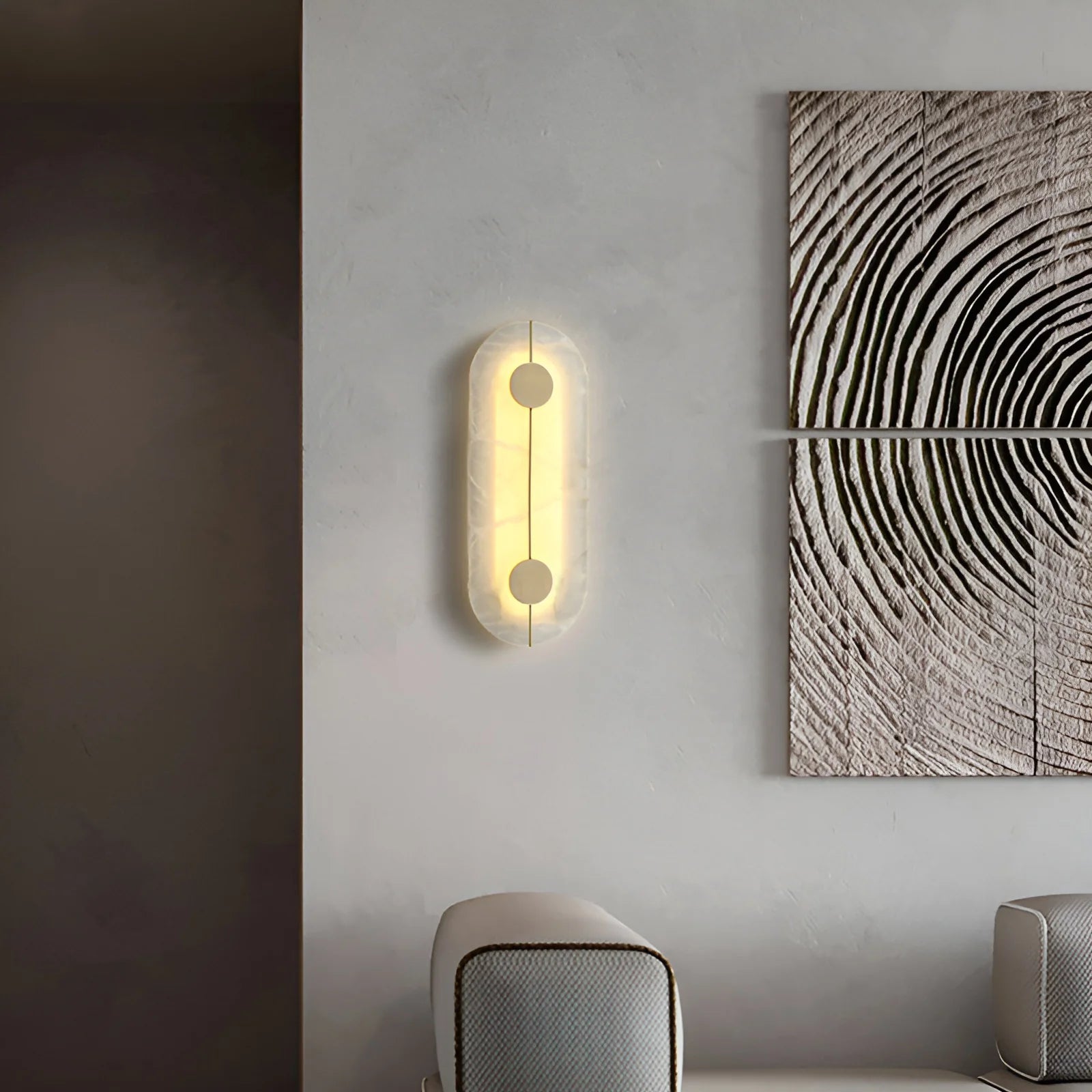 Lennar Visual_Artistic Brass Alabaster Wall Lamp