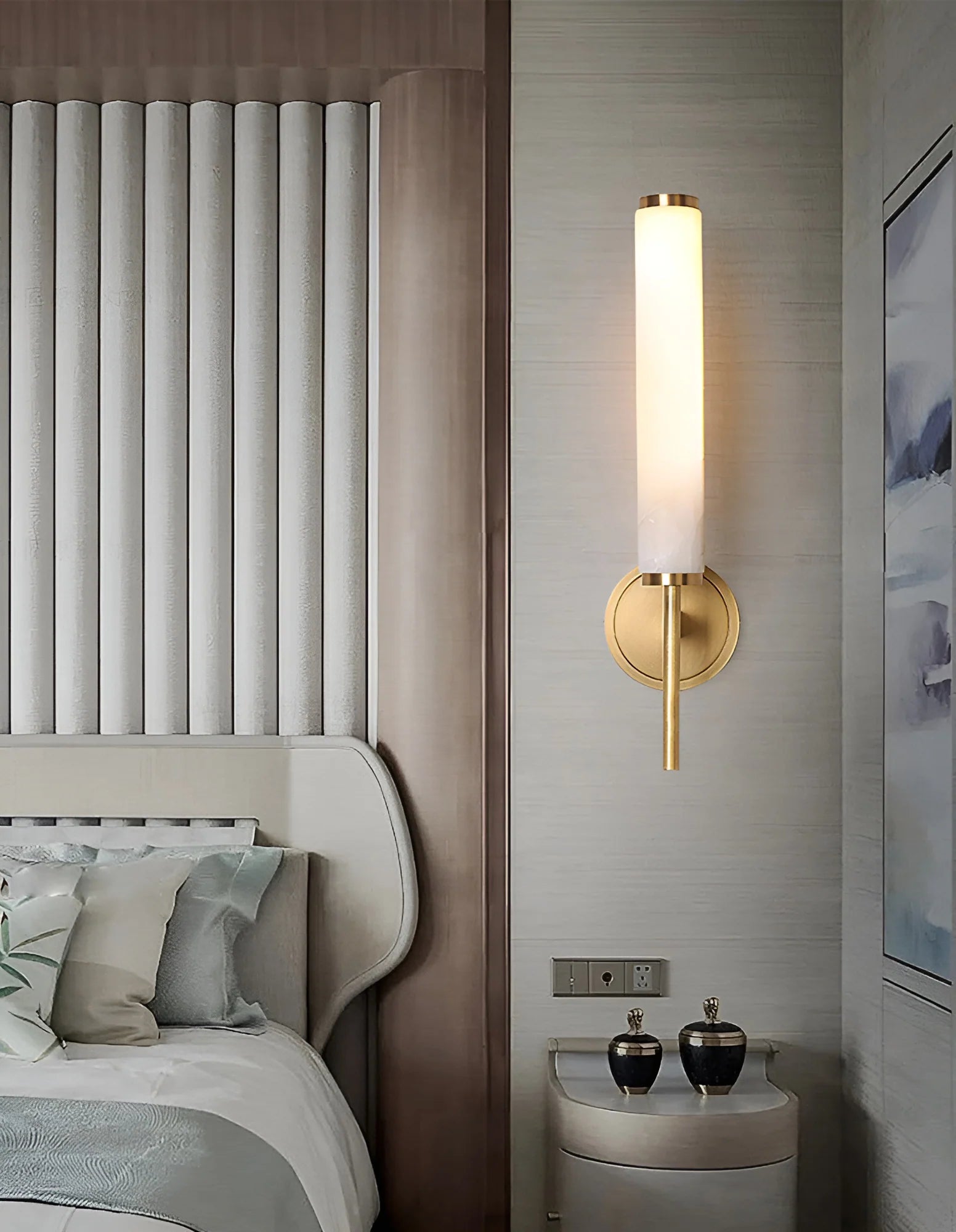 Lennar Visual_Brindisi Alabaster Candle Style Wall Lamp