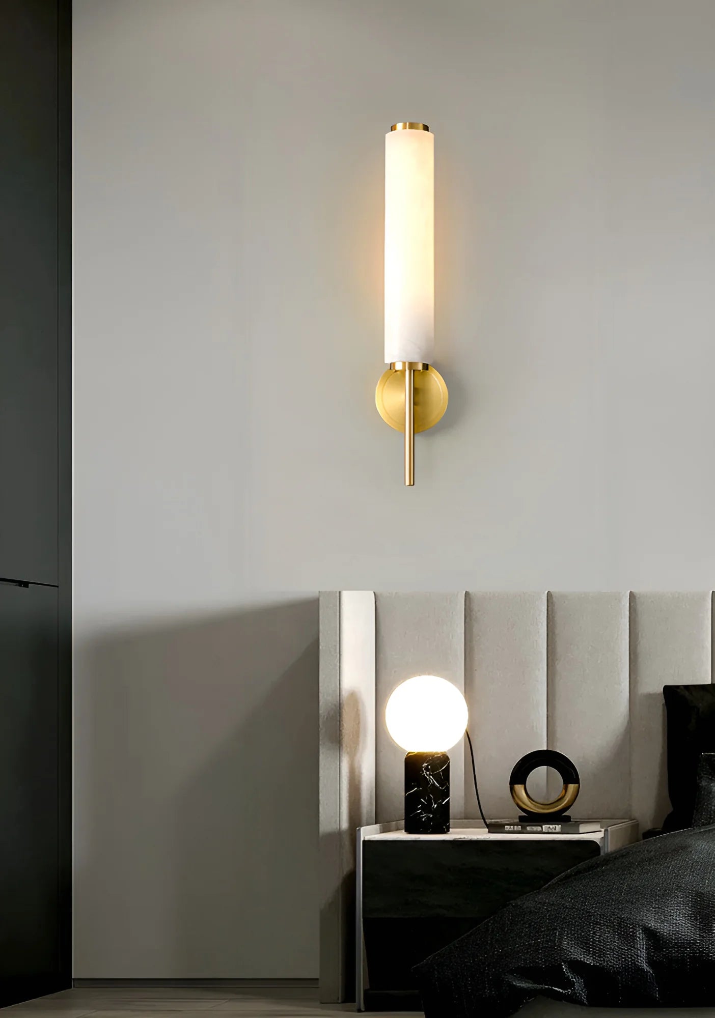 Lennar Visual_Brindisi Alabaster Candle Style Wall Lamp