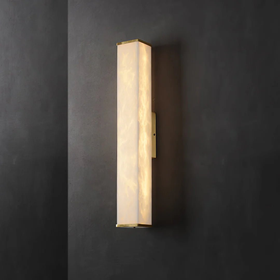 Lennar Visual_Cuboid Alabaster Wall Light