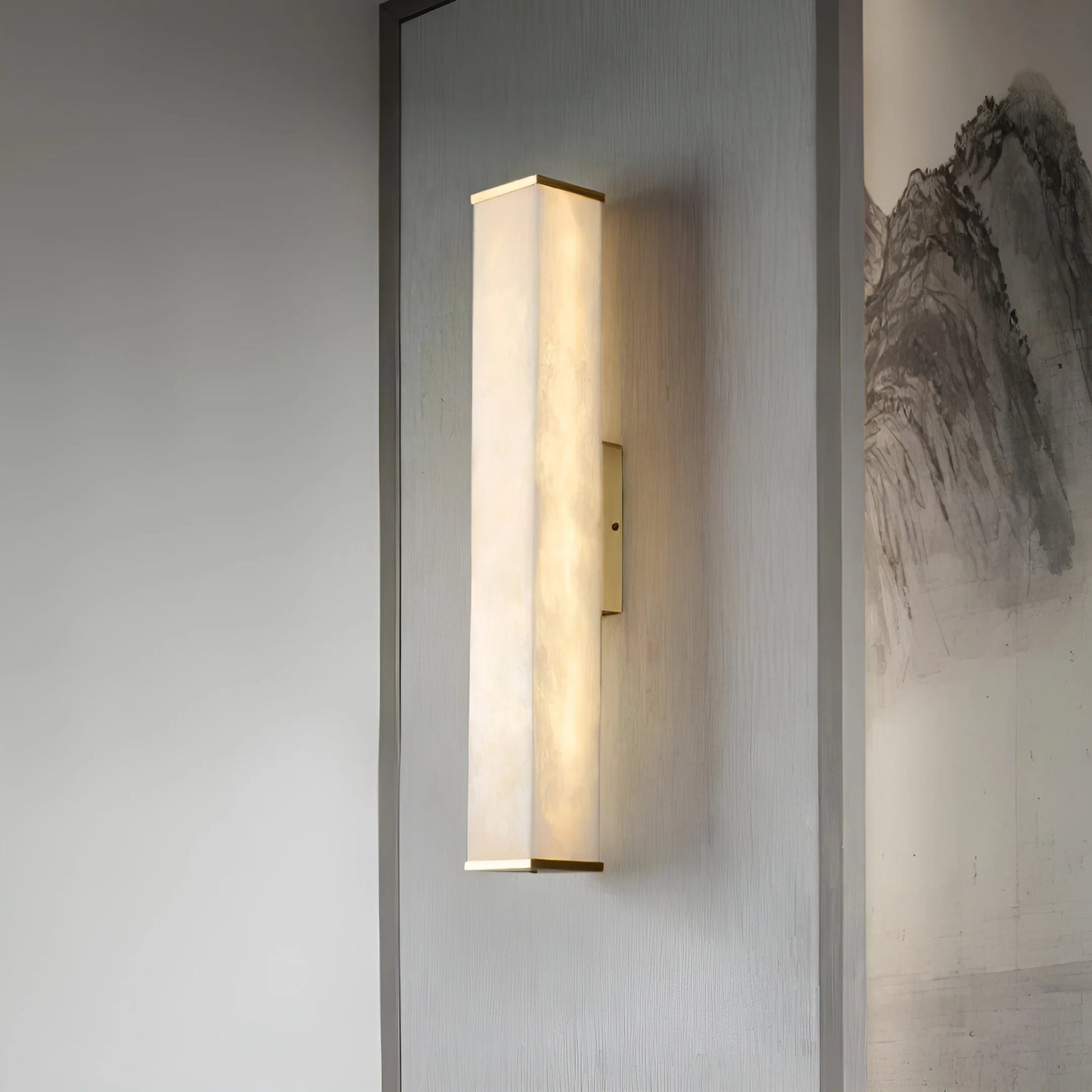 Lennar Visual_Cuboid Alabaster Wall Light