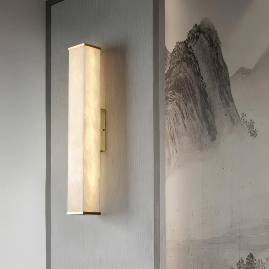 Lennar Visual_Cuboid Alabaster Wall Light