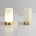 Lennar Visual_Cylindrical Totem Alabaster Table Lamp