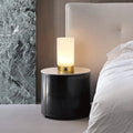 Lennar Visual_Cylindrical Totem Alabaster Table Lamp