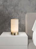 Lennar Visual_Cylindrical Totem Alabaster Table Lamp