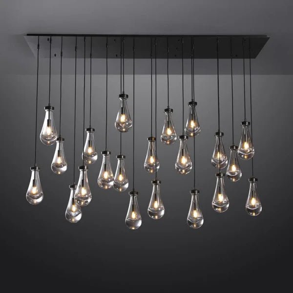 Drovia Rain Rectangular Chandelier 72"Lacquered BrassStandard 72"_Lennar Visual